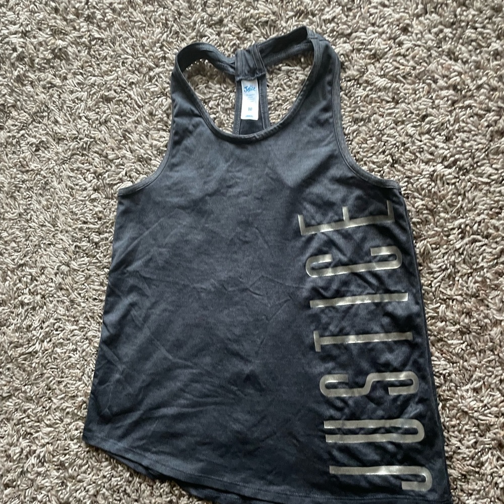 Gray justice tank top
